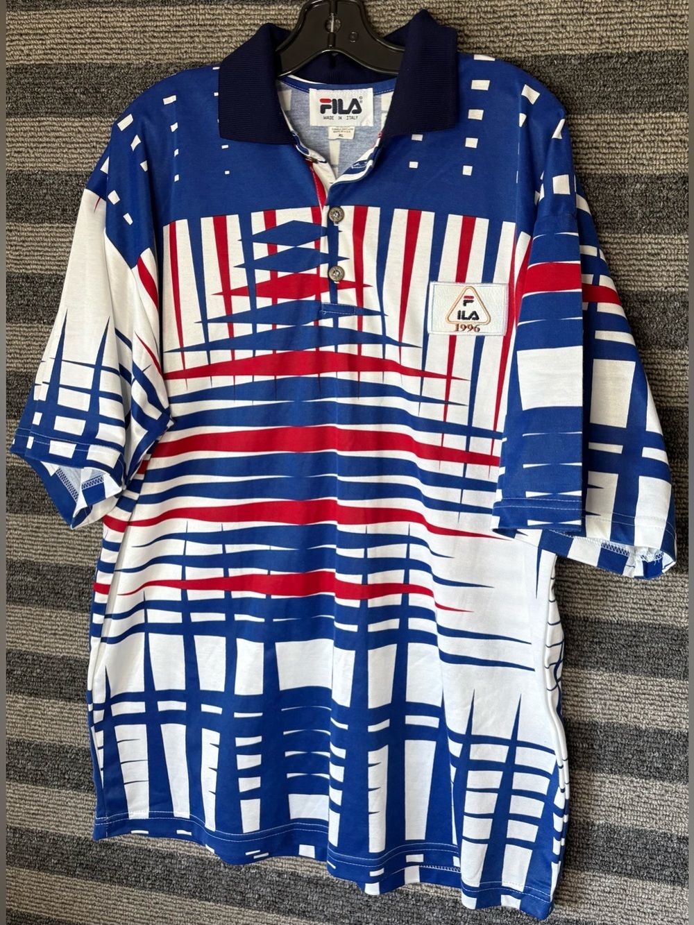 Vintage 1996 FILA Blue White Red Soccer Jersey Kit Men’s XL